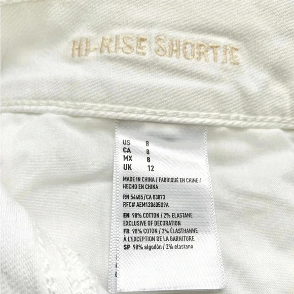 AMERICAN EAGLE 🦅 | Stretch High-Rise White Shortie Short Size 8 (NWOT) - Picture 9 of 9